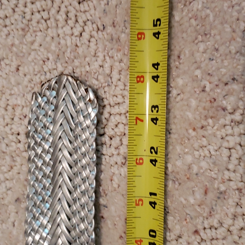 44in braided/woven silver belt. Excellent condition. - Picture 3 of 4